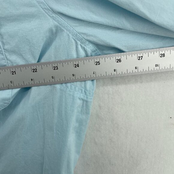 Style & Co Shirt Women's 22W Light Blue Collared 3/4 Sleeves Snap Button Stretch - Picture 3 of 10